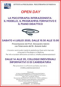 Istituto di Psicologia e Psicoterapia di Padova_Open day 4 luglio 2020
